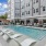 a swimming pool in a courtyard